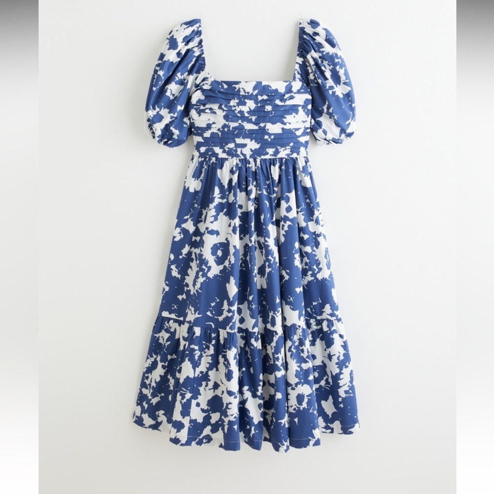 Emerson Poplin Puff Sleeve Midi Dress Size Small